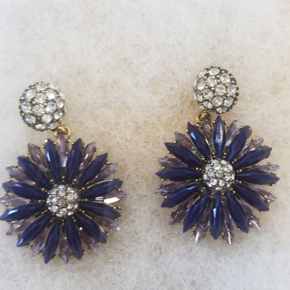Daisy amethyst rhinestone earrings